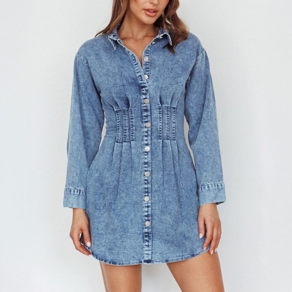 Indi Luxe by Indikah Blue Denim Mini Dress Size S